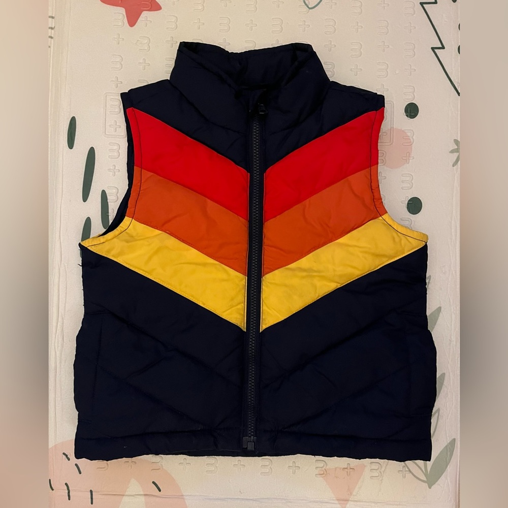 Janie and Jack Striped Puffer Vest in Connor Navy. 18-24 months.